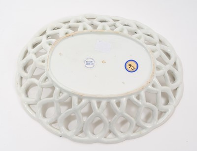 Lot 50 - Chelsea pierced oval basket, painted with fruits, circa 1760