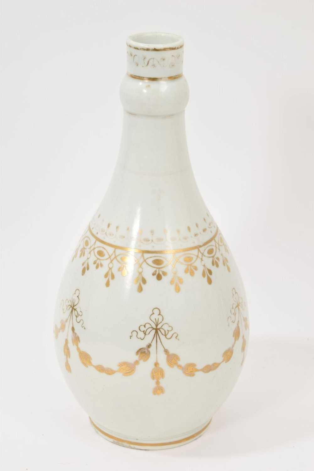 Lot 68 - Worcester water guglet, decorated in gilt, circa 1765