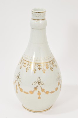 Lot 269 - Worcester water guglet, decorated in gilt, circa 1765