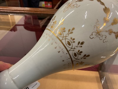 Lot 68 - Worcester water guglet, decorated in gilt, circa 1765