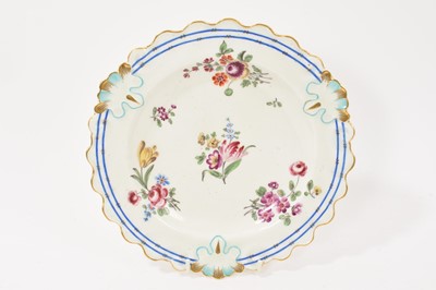 Lot 228 - Chelsea plate, painted with flowers, possibly in the London atelier of James Giles, circa 1770