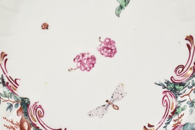 Lot 51 - Chelsea plate, painted with birds and flowers, circa 1760