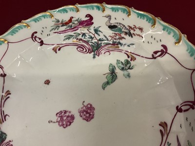 Lot 51 - Chelsea plate, painted with birds and flowers, circa 1760