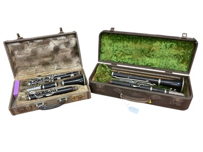 Lot 2773 - Two vintage clarinets, in cases
