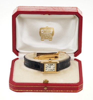 Lot 751 - Cartier Mini Tank Louis 18ct gold wristwatch