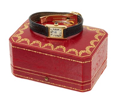 Lot 751 - Cartier Mini Tank Louis 18ct gold wristwatch