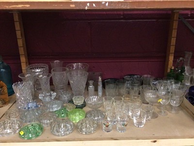 Lot 713 - Collection of Art Deco coloured glass scent bottles and a collection of glassware