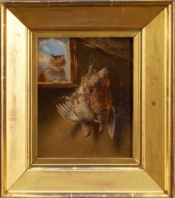 Lot 1141 - English School, 19th century, oil on panel - The Temptation, 16.5cm x 13.5cm, in gilt frame