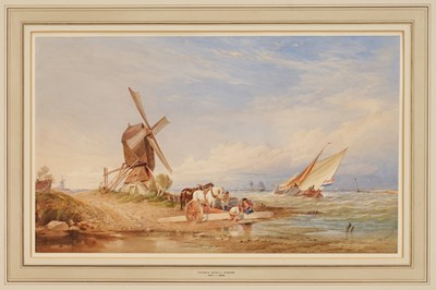 Lot 1060 - Thomas Sewell Robins (1810-1880) watercolour - On the Dutch Coast, signed and dated '65, 30cm x 50cm, in glazed gilt frame