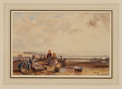 Lot 1065 - William Collins (1788-1847) watercolour - Fisherfolk on the Shore, 15.5cm x 23cm, in glazed gilt frame