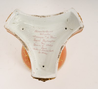 Lot 47 - Chamberlain’s Worcester pastille burner, painted with feathers, circa 1807