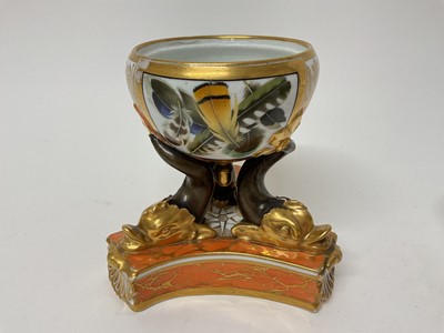 Lot 47 - Chamberlain’s Worcester pastille burner, painted with feathers, circa 1807