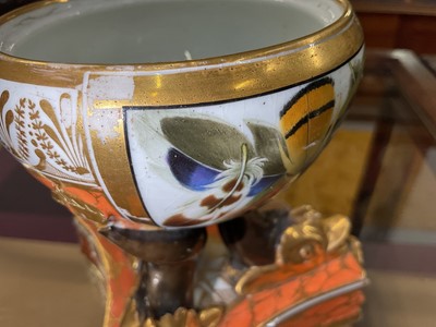 Lot 47 - Chamberlain’s Worcester pastille burner, painted with feathers, circa 1807
