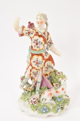 Lot 204 - Derby figure of Diana the Huntress, circa 1765