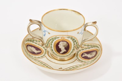 Lot 206 - Chelsea Derby chocolate cup and saucer, circa 1772, gold anchor marks