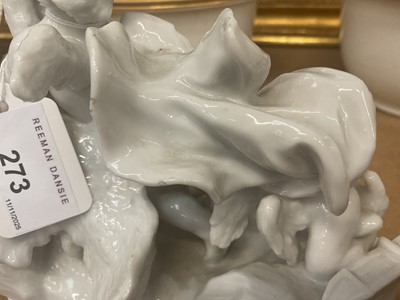 Lot 66 - Italian porcelain group of two putti and a swan