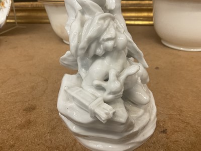 Lot 66 - Italian porcelain group of two putti and a swan