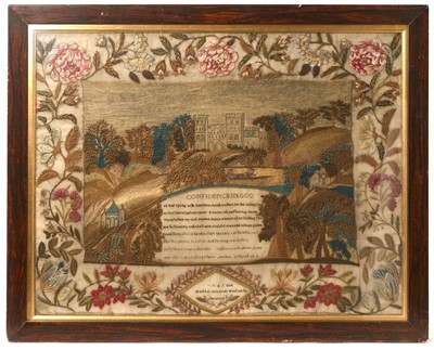 Lot 973 - Rare and particularly fine William IV seminary sampler