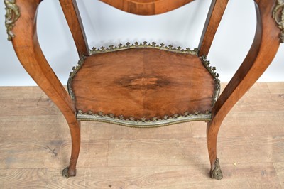 Lot 1216 - Walnut two tier étagère