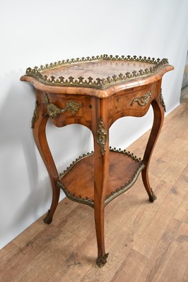 Lot 1216 - Walnut two tier étagère
