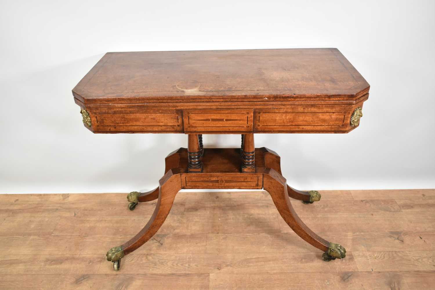 Lot 1217 - Regency mahogany card table