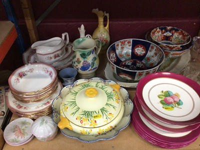 Lot 721 - Group of ceramics and glassware to include 19th century transfer printed dinner service, Rosina China eight place dinner service and other items.