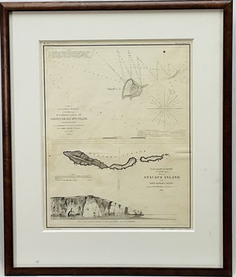 Lot 268 - U.S. Coast Surveys of Smith's or Blunts Island Washington and Anacapa Island Santa Barbara Channel, 1854, the first pub. Bien & Sterner, the second includes a drawing after W.B.McMurtrie, pu...