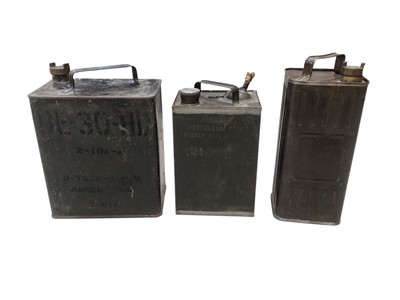 Lot 103 - Three vintage petrol cans to include Redline and two others