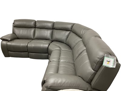 Lot 1386 - Good quality leather reclining corner settee