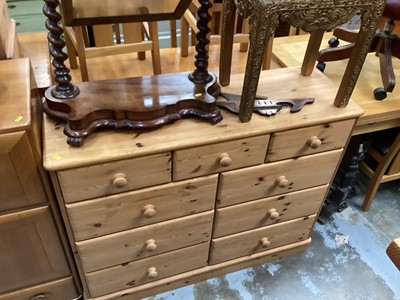 Lot 1344 - Pine chest of nine drawers