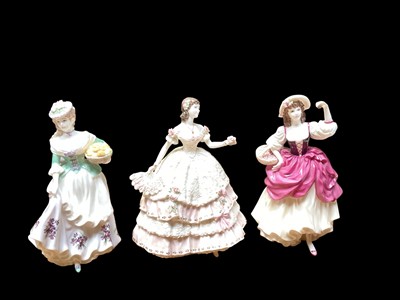 Lot 2228 - Seven Coalport figures including Oranges and Lemons