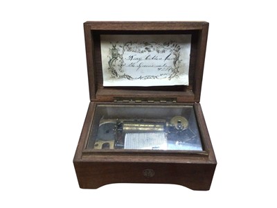 Lot 2973 - Victorian Swiss music box of small proportions