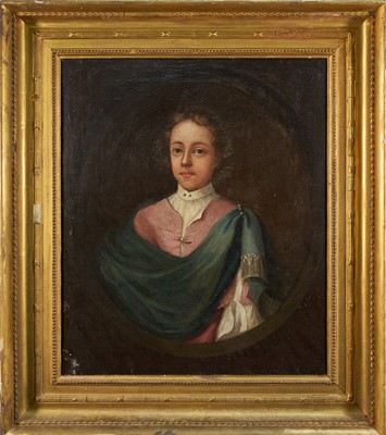 Lot 1178 - English School, 18th century, oil on canvas - Portrait of a Young Man, 77cm x 63cm, in gilt frame