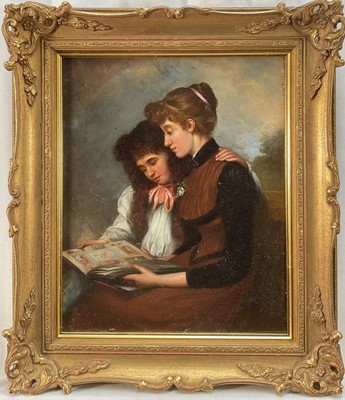 Lot 1174 - Circle of William Breakspeare (1855-1914) oil on canvas - 'Memories', 37cm x 30cm, in gilt frame