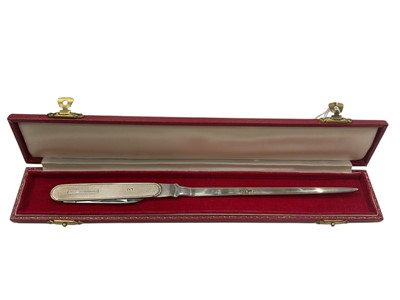 Lot 981 - Silver letter opener/ pen knife
