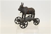 Lot 3521 - Indian bronze of a sacred bull, on a...