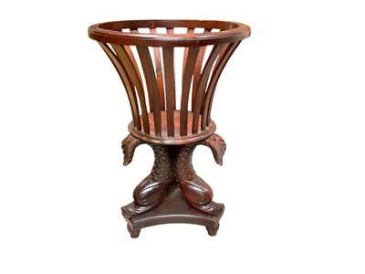 Lot 1467 - Carved hardwood jardiniere and a whatnot