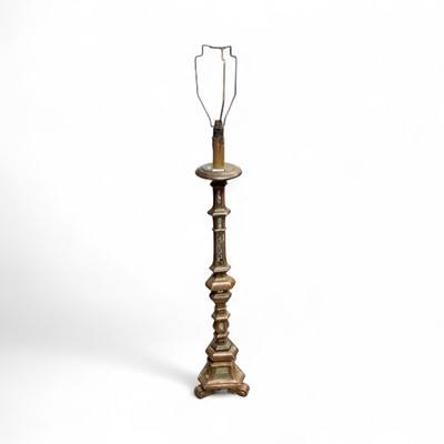 Lot 1418 - Mirror and gilt standard lamp