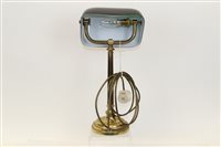 Lot 3522 - Early 20th century desk lamp with brass column...