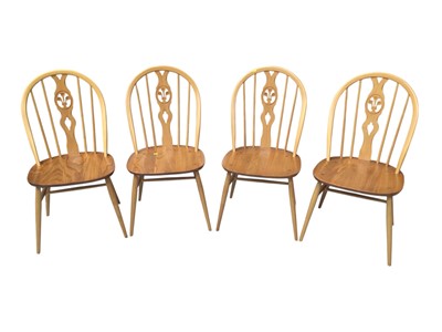 Lot 5357 - Set of four Ercol chairs