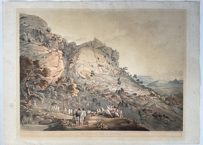Lot 1133 - The Town of Abha in Abyssinia, Plate 16 handcoloured aquatint by I. Bluck after Henry Salt, pub. William Miller Albermarle St. c1809, 52.5cm x 71.5cm