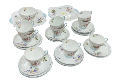 Lot 437 - Shelley Wild Flowers pattern part tea service.