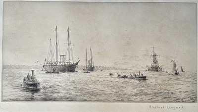 Lot 108 - Rowland Langmaid (1897-1956) etching "The Royal Yacht Victoria & Albert", c1930, signed in pencil with blindstamp full margins