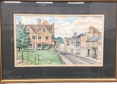 Lot 1145 - John Chalkley watercolour 'Castle Street' measuring 29cm x 52cm