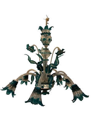 Lot 1273 - Venetian style glass chandelier