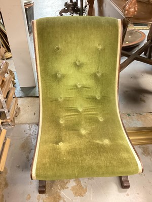 Lot 1518 - Victorian slipper chair, oval mirror, Canterbury and a pot cupboard