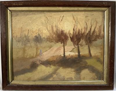 Lot 113 - Jean Dryden Alexander (1911-1994) oil on canvas board - 'A winter's tale, Provence'