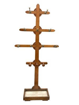 Lot 1305 - Victorian oak hall stand, 92cm wide, 192cm high