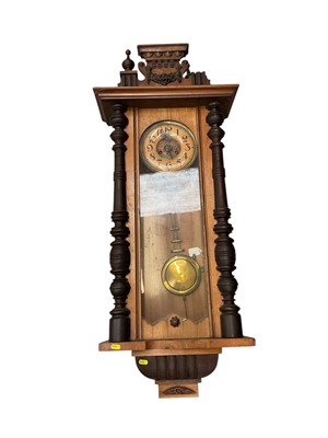 Lot 1564 - Edwardian Vienna-style regulator wall clock