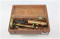 Lot 3532 - 19th century field microscope with accessories...